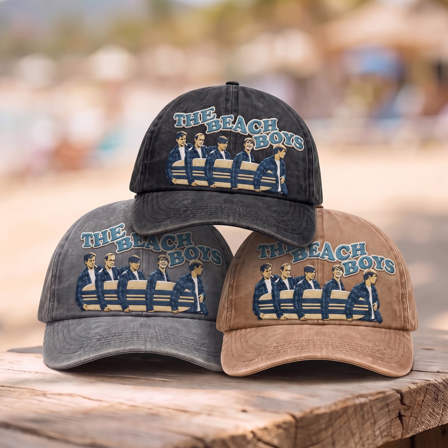 TBB Vintage Surfboard Lineup Embroidered Premium Denim Cap QH