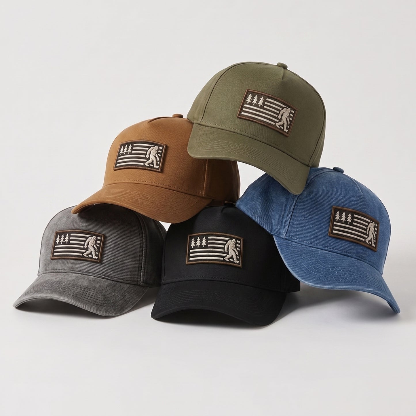 BFO Forest Flag Embroidered Premium Denim Cap QH