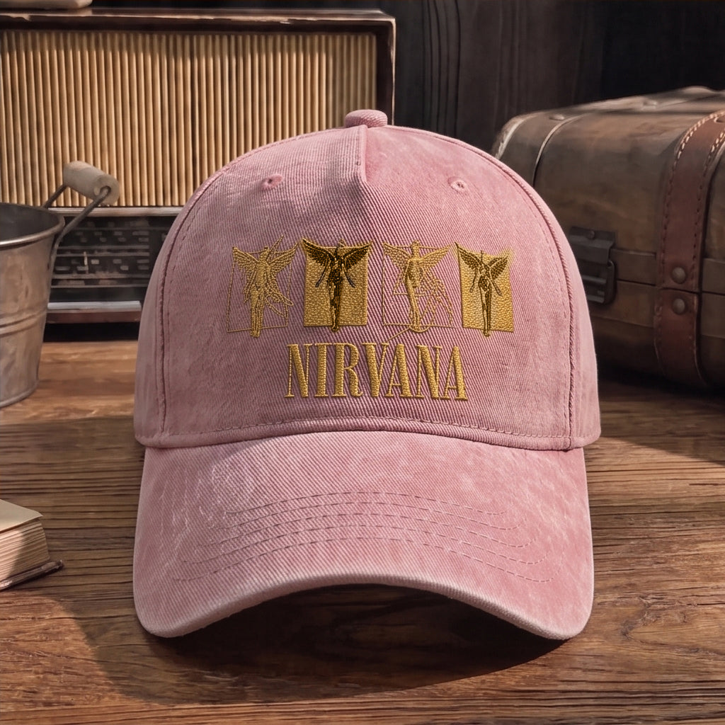 NIR Golden Angels Embroidered Premium Denim Cap QH