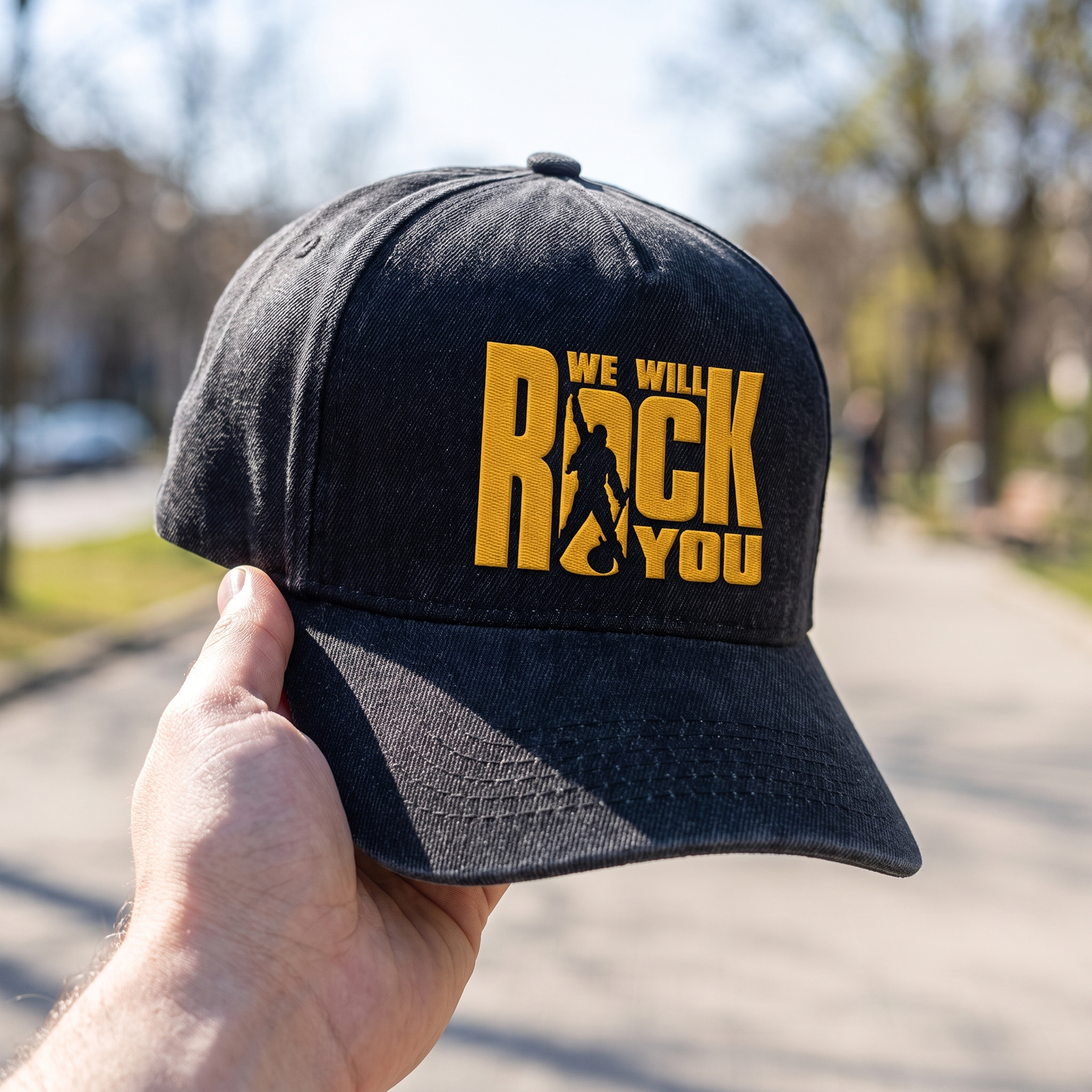 FME We Will Rock You Typography Premium Denim Cap QH