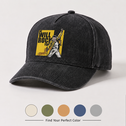 FME We Will Rock You Poster Premium Denim Cap QH