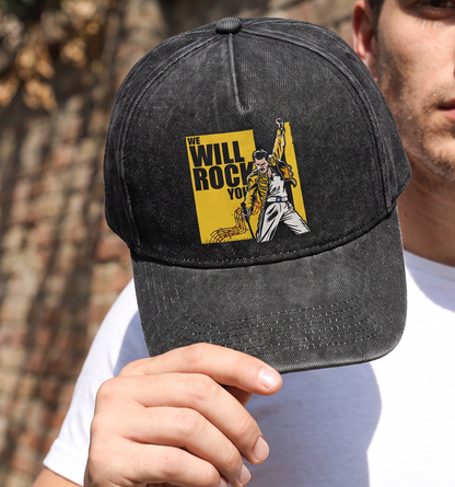 FME We Will Rock You Poster Premium Denim Cap QH