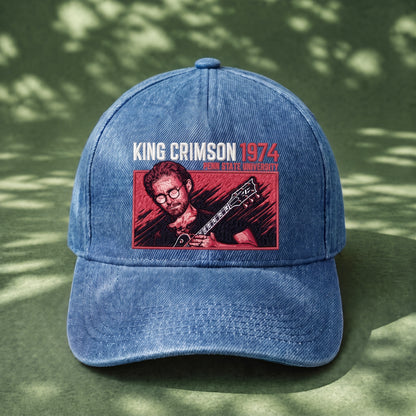KCR 1974 Guitar Portrait Embroidered Premium Denim Cap QH