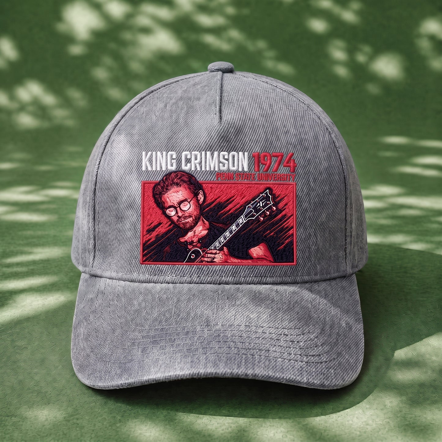 KCR 1974 Guitar Portrait Embroidered Premium Denim Cap QH