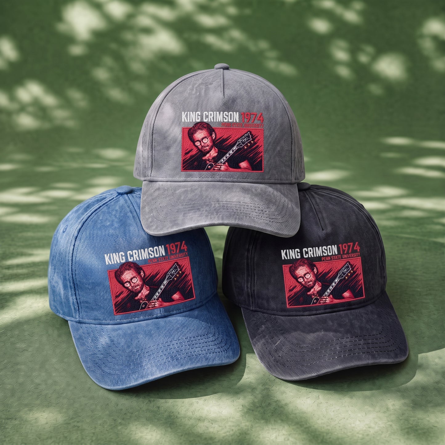 KCR 1974 Guitar Portrait Embroidered Premium Denim Cap QH
