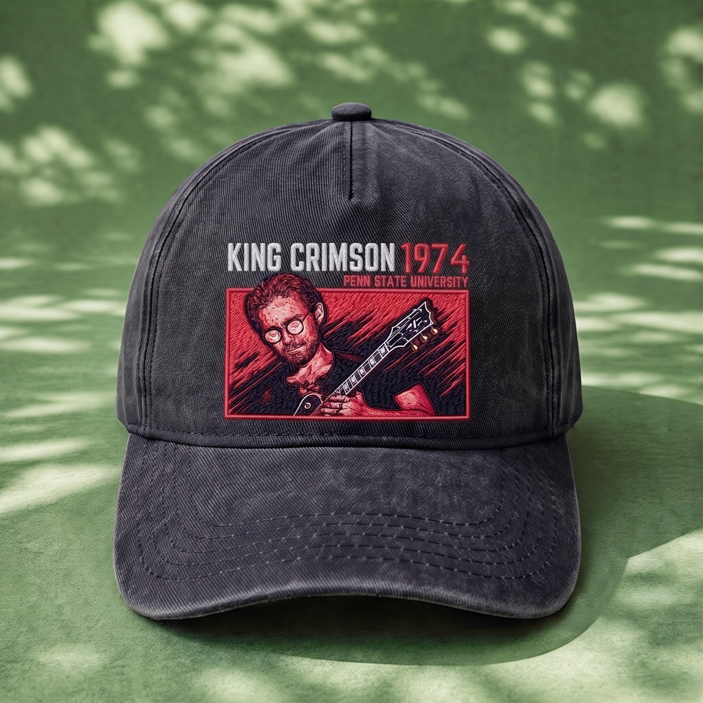 KCR 1974 Guitar Portrait Embroidered Premium Denim Cap QH