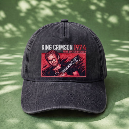 KCR 1974 Guitar Portrait Embroidered Premium Denim Cap QH
