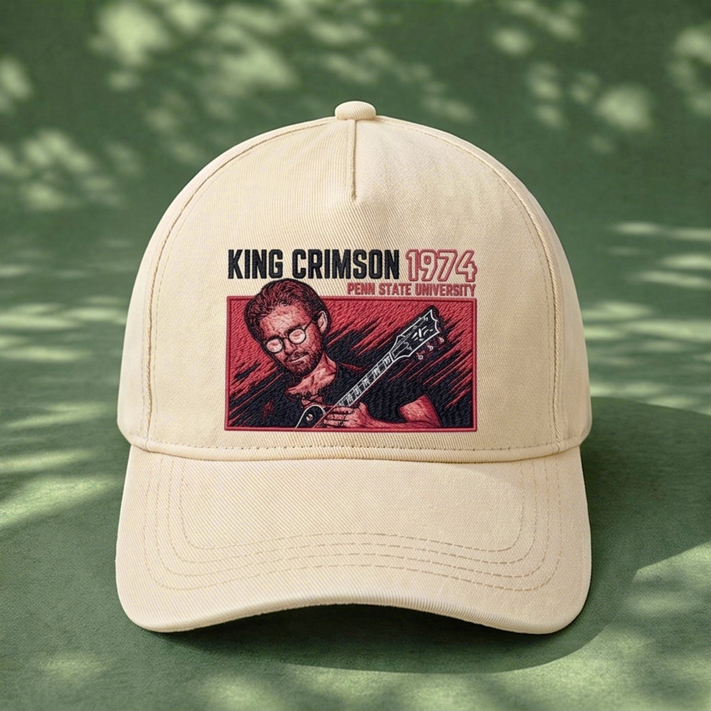 KCR 1974 Guitar Portrait Embroidered Premium Denim Cap QH
