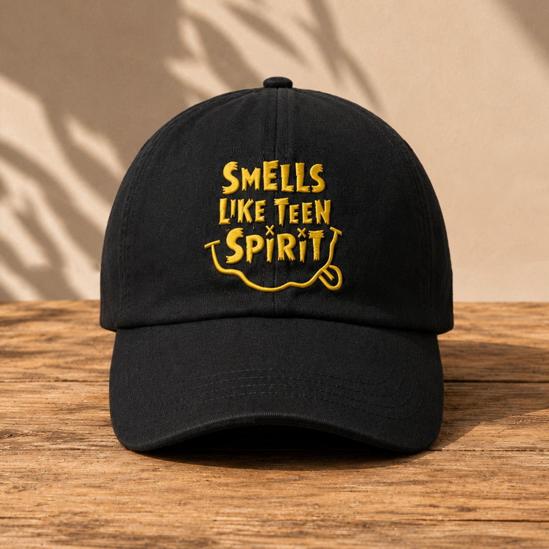 NIR Smells Like Teen Spirit Embroidered Premium Denim Cap QH
