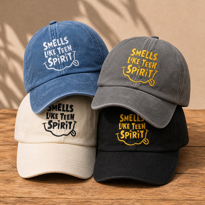 NIR Smells Like Teen Spirit Embroidered Premium Denim Cap QH