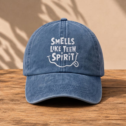 NIR Smells Like Teen Spirit Embroidered Premium Denim Cap QH