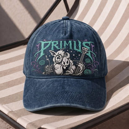 PRM Pork Soda Guitar Embroidered Premium Denim Cap QH