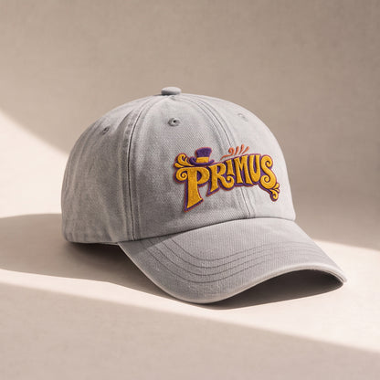 PRM Retro Typography Logo Embroidered Premium Denim Cap QH