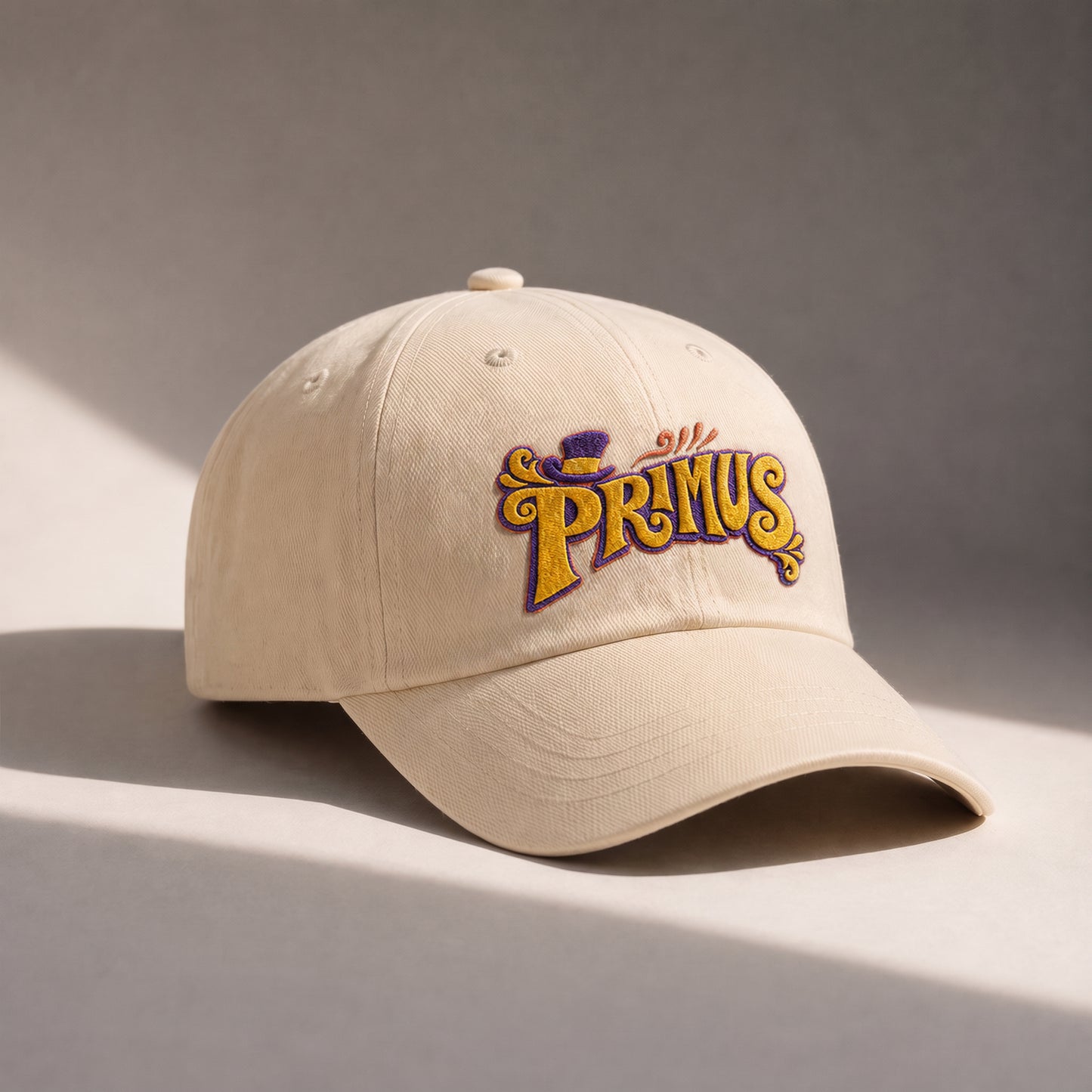 PRM Retro Typography Logo Embroidered Premium Denim Cap QH