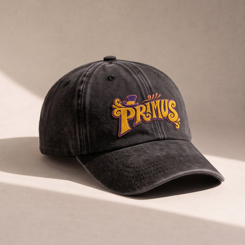 PRM Retro Typography Logo Embroidered Premium Denim Cap QH