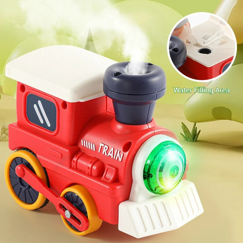 Kids Electric Steam Track Train Toy with Light & Music Mini Engineering Car Set Puzzle Xmas Gift for Boys