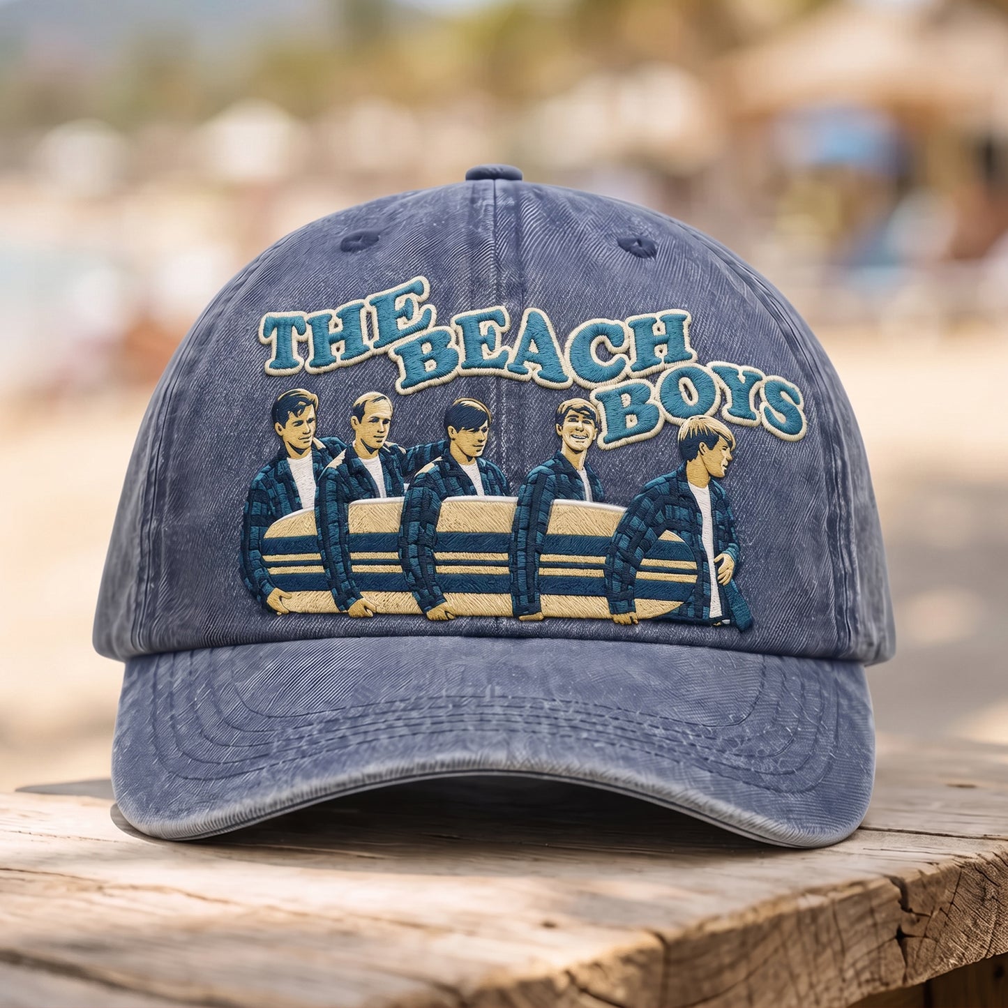TBB Vintage Surfboard Lineup Embroidered Premium Denim Cap QH