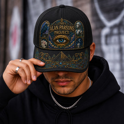 Mystic Eye Stained Glass Embroidered Denim Cap