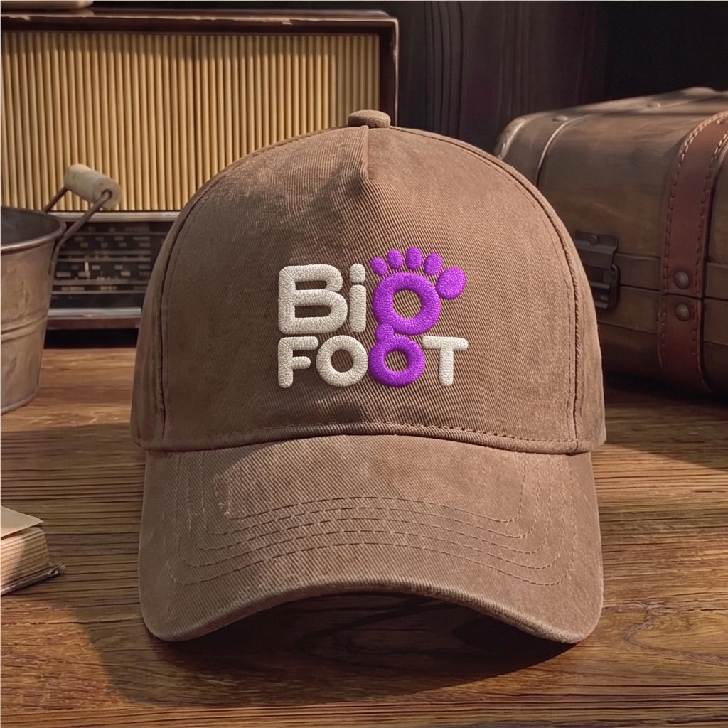 BFO Purple Footprint Logo Embroidered Premium Denim Cap QH