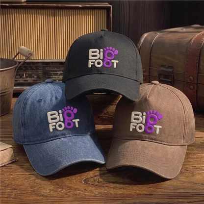 BFO Purple Footprint Logo Embroidered Premium Denim Cap QH
