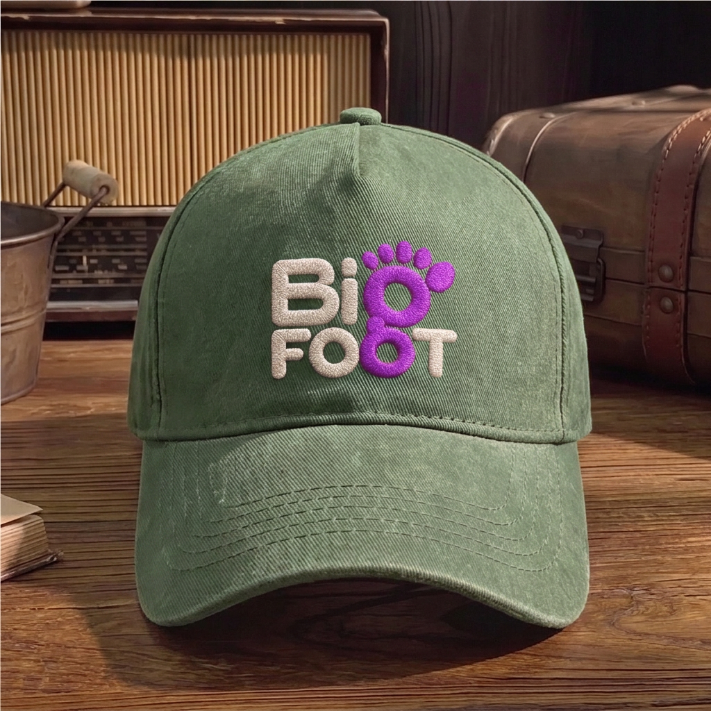 BFO Purple Footprint Logo Embroidered Premium Denim Cap QH