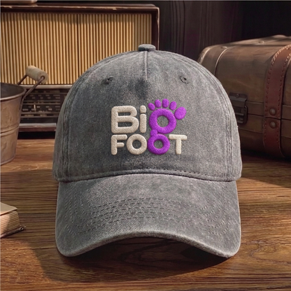 BFO Purple Footprint Logo Embroidered Premium Denim Cap QH