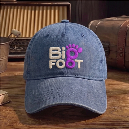 BFO Purple Footprint Logo Embroidered Premium Denim Cap QH