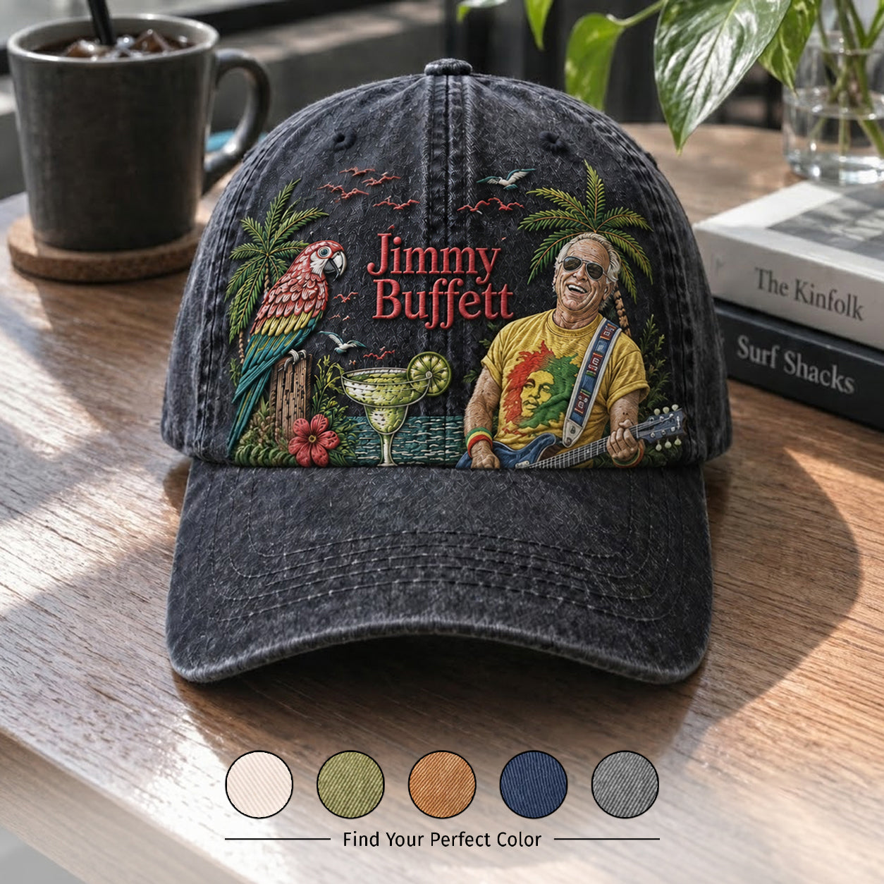 JBU Tropical Guitar Paradise Premium Denim Cap QH