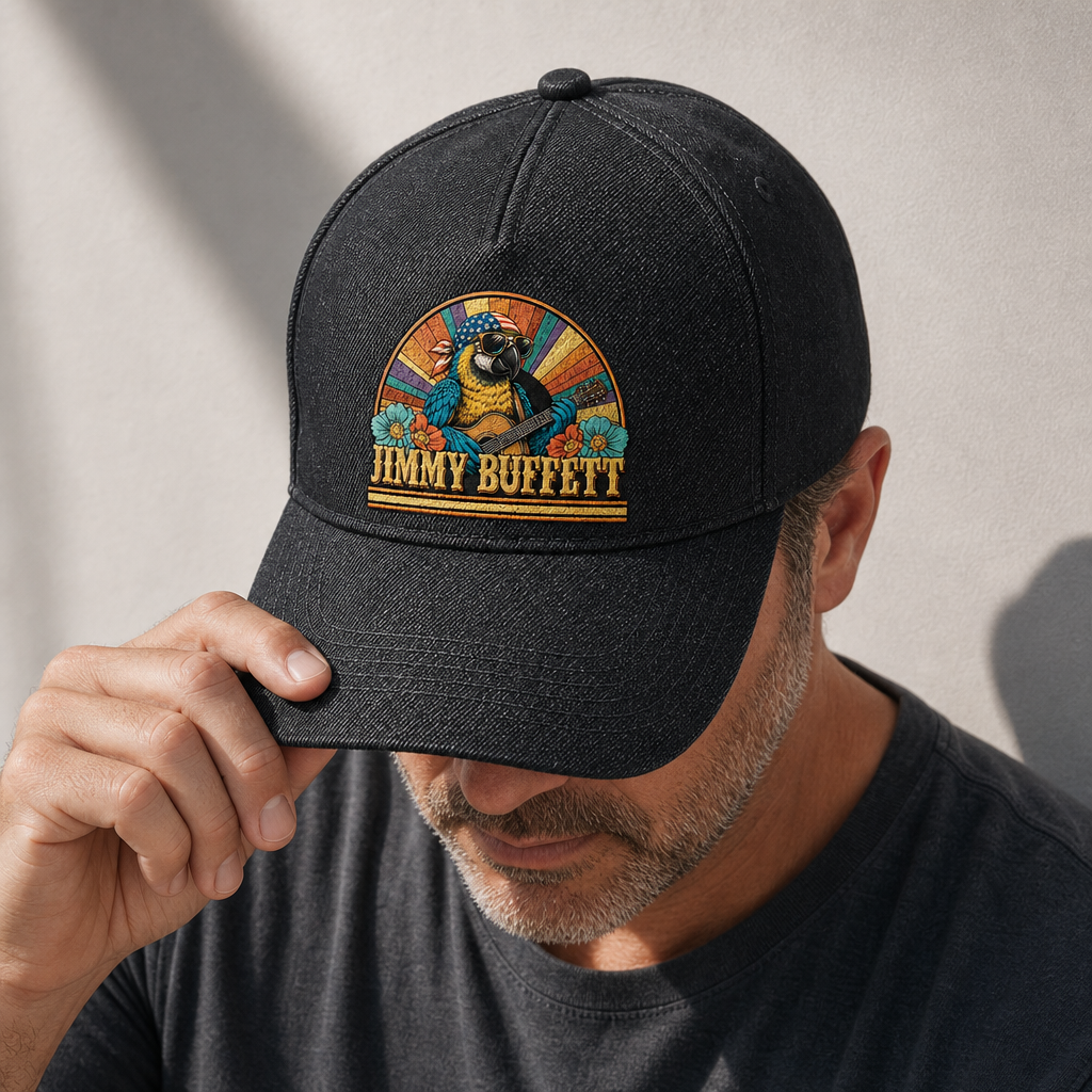 JBU Parrot Guitar Sunset Premium Denim Cap QH
