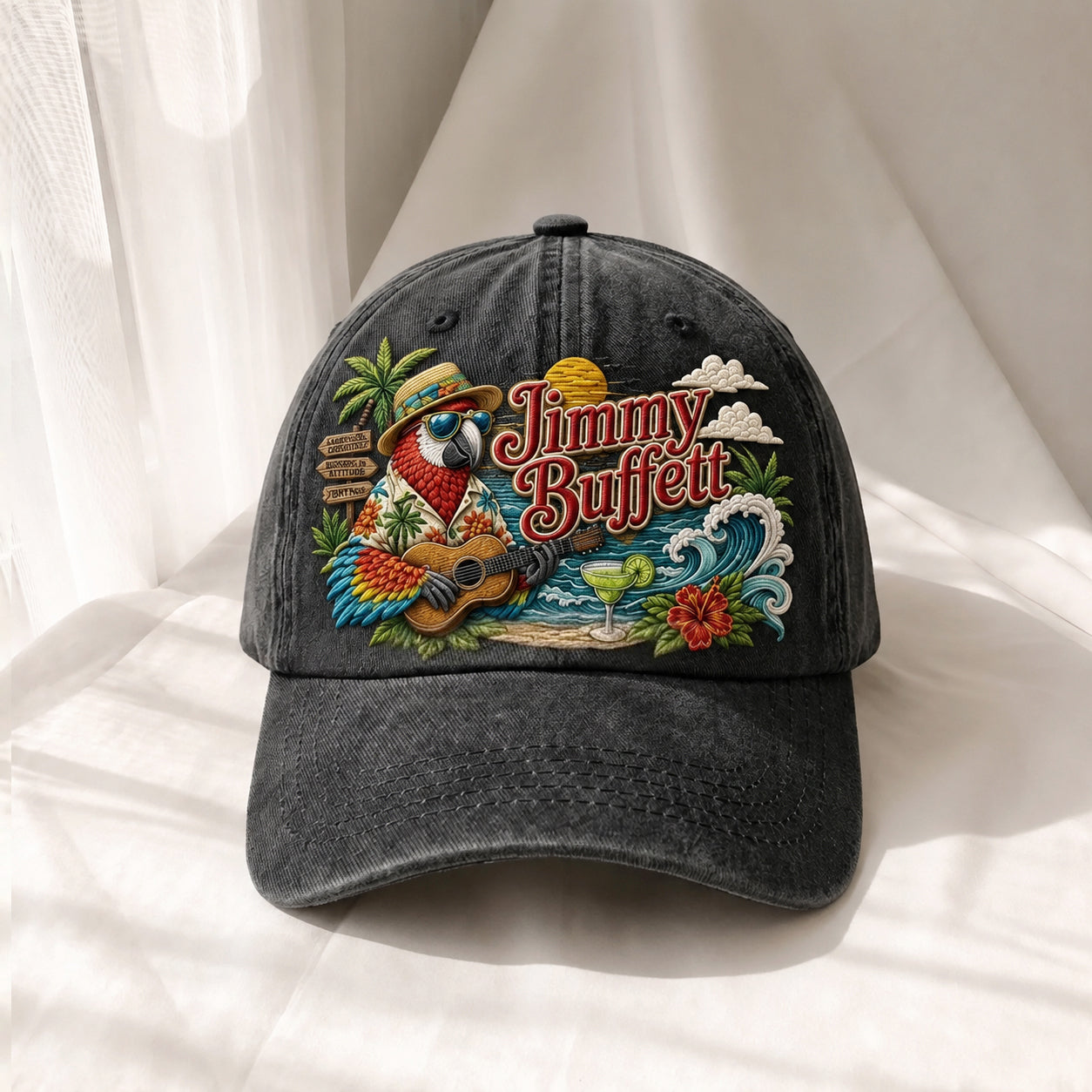 JBU Tropical Parrot Premium Denim Cap QH