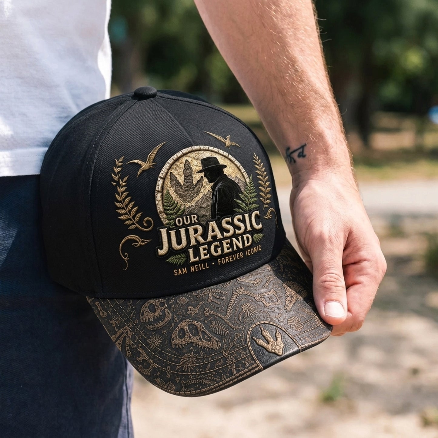 Jurassic Legend SNE Embroidered Vintage Denim Cap