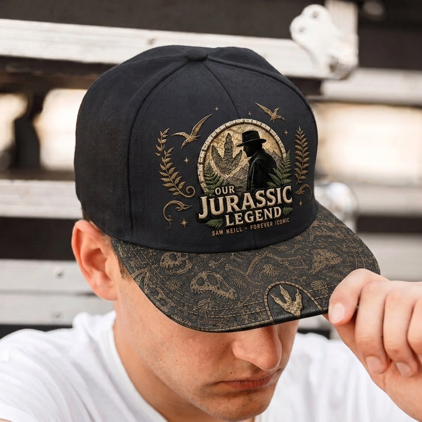 Jurassic Legend SNE Embroidered Vintage Denim Cap