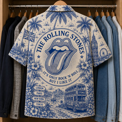 TRS Tropical Blue Collage Hawaiian Shirt – Unisex Special Edition Button-Up