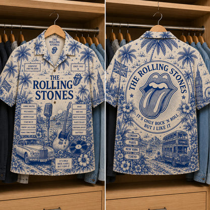 TRS Tropical Blue Collage Hawaiian Shirt – Unisex Special Edition Button-Up