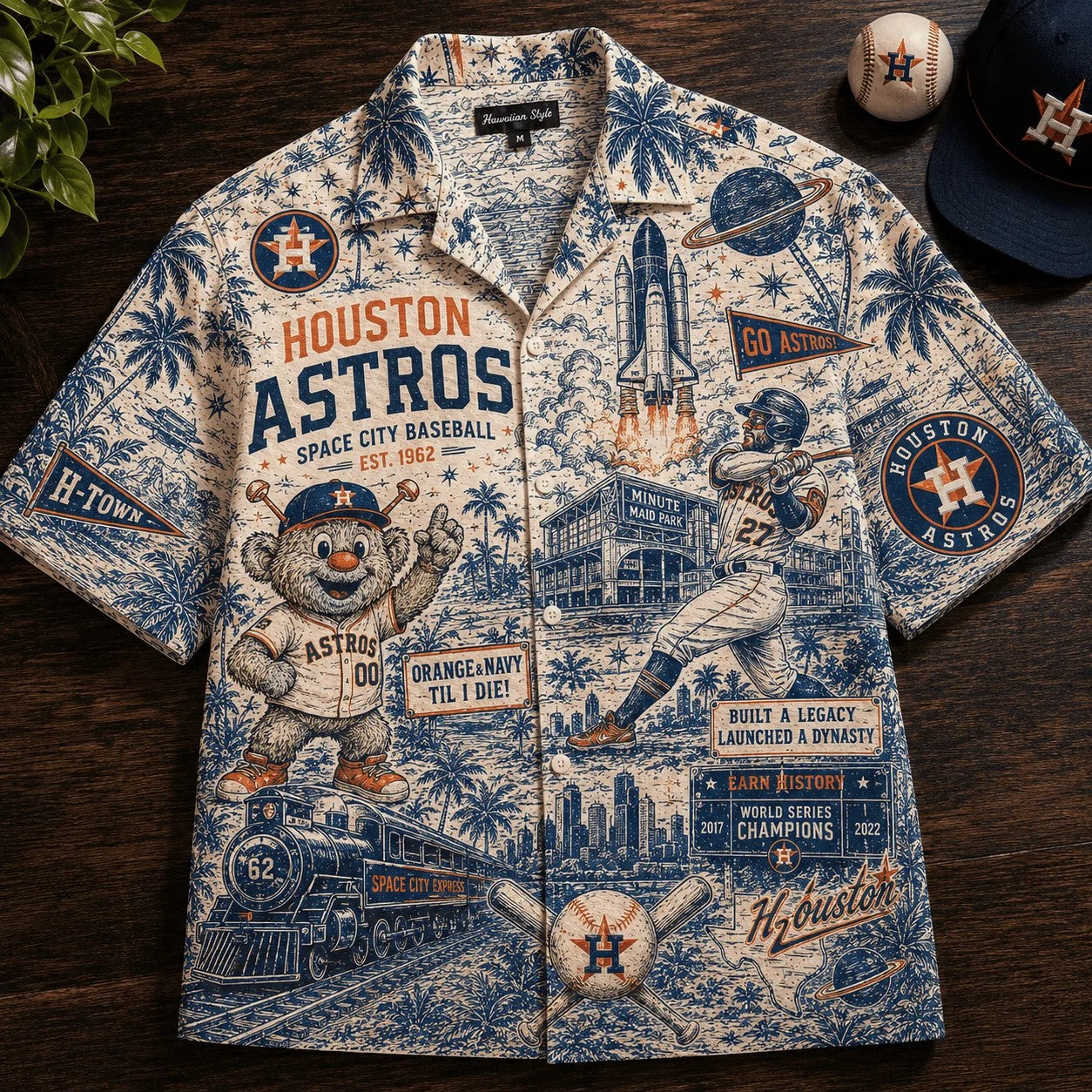HAS Space City Baseball Premium Hawaiian Shirt QH