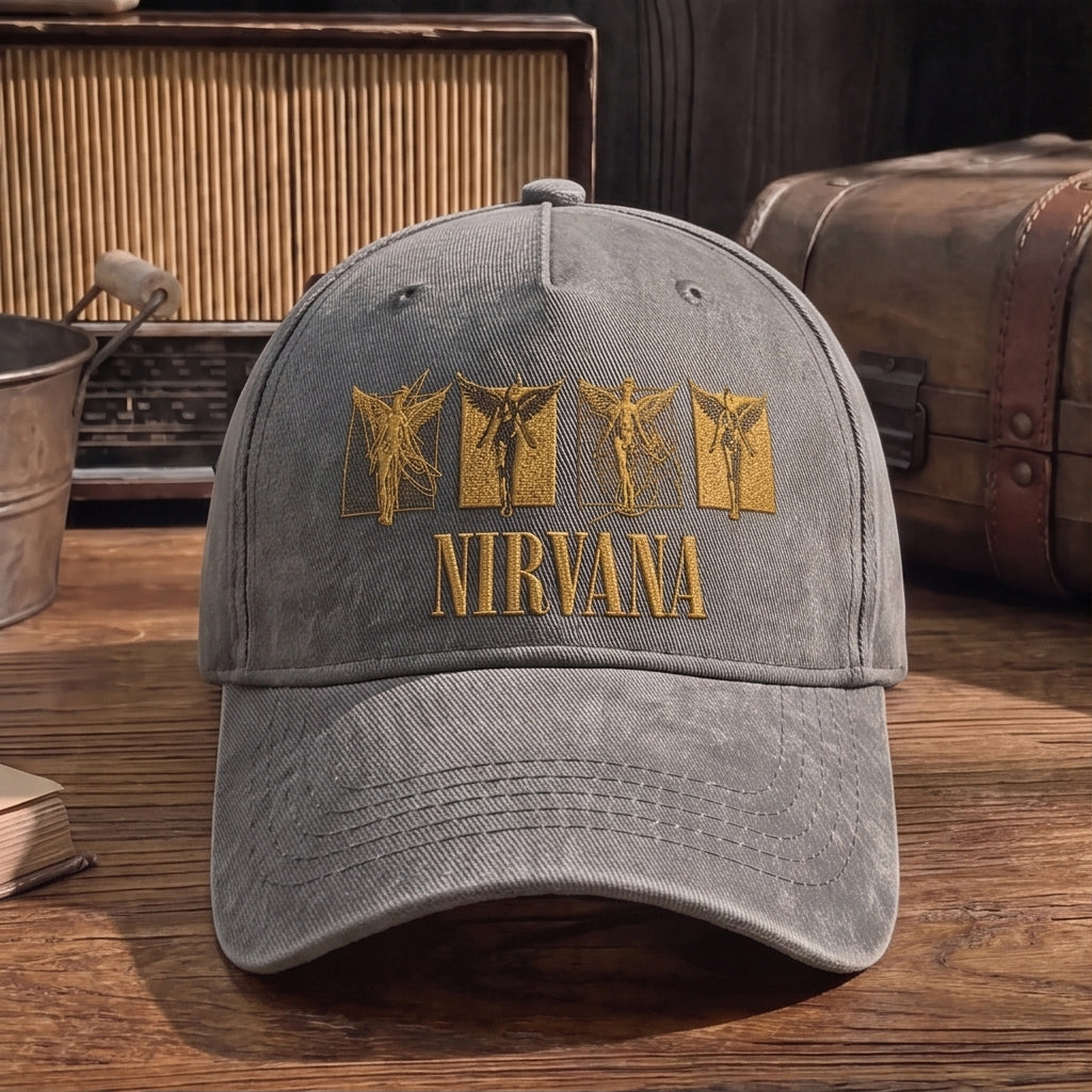 NIR Golden Angels Embroidered Premium Denim Cap QH